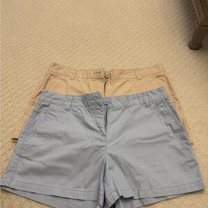 Joe Fresh Women's Light Blue and Tan Chino Shorts Duo